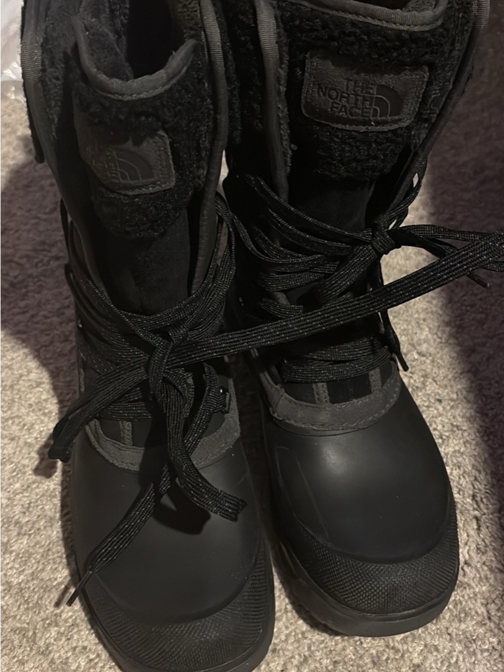 The North Face Women's Black Lace-Up Insulated Winter Boots